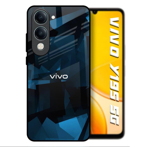 Polygonal Blue Box Vivo Y19s 5G Glass Back Cover Online