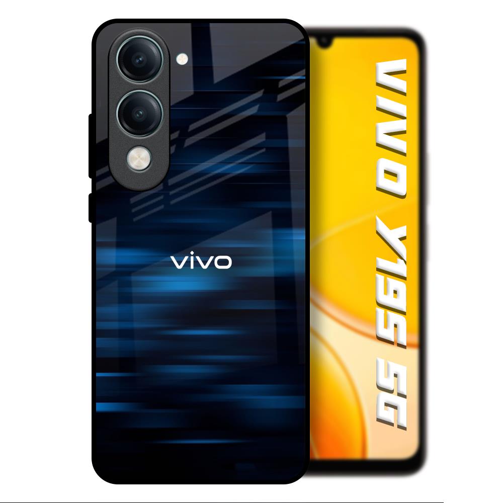 Blue Rough Abstract Vivo Y19s 5G Glass Back Cover Online