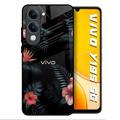 Tropical Art Flower Vivo Y19s 5G Glass Back Cover Online