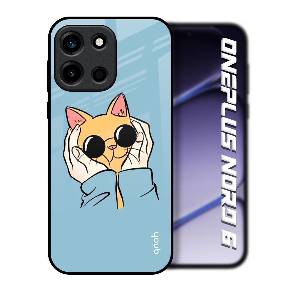 Adorable Cute Kitty OnePlus Nord 6 Glass Back Cover Online