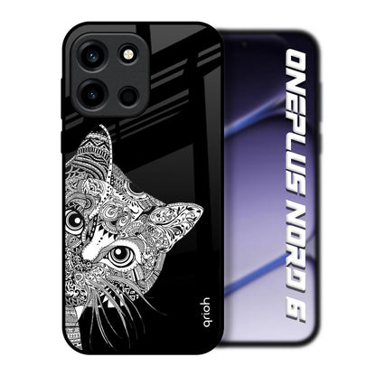 Kitten Mandala OnePlus Nord 6 Glass Back Cover Online