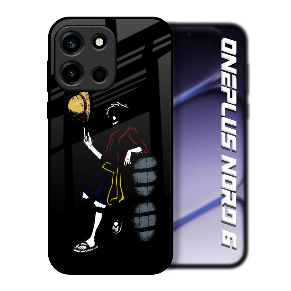Luffy Line Art OnePlus Nord 6 Glass Back Cover Online