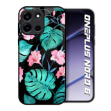 Tropical Leaves & Pink Flowers OnePlus Nord 6 Glass Back Cover Online