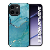Blue Golden Glitter OnePlus Nord 6 Glass Back Cover Online