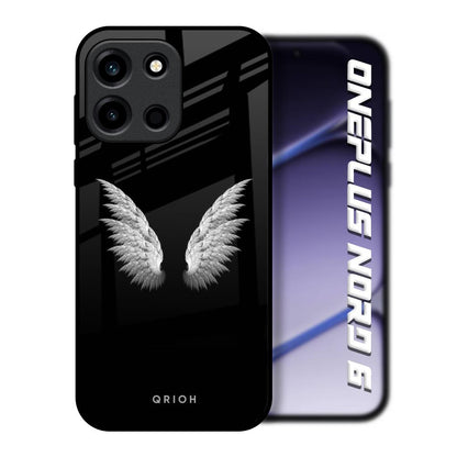 White Angel Wings OnePlus Nord 6 Glass Back Cover Online
