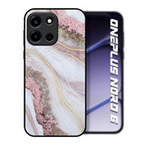 Pink & Gold Gllitter Marble OnePlus Nord 6 Glass Back Cover Online