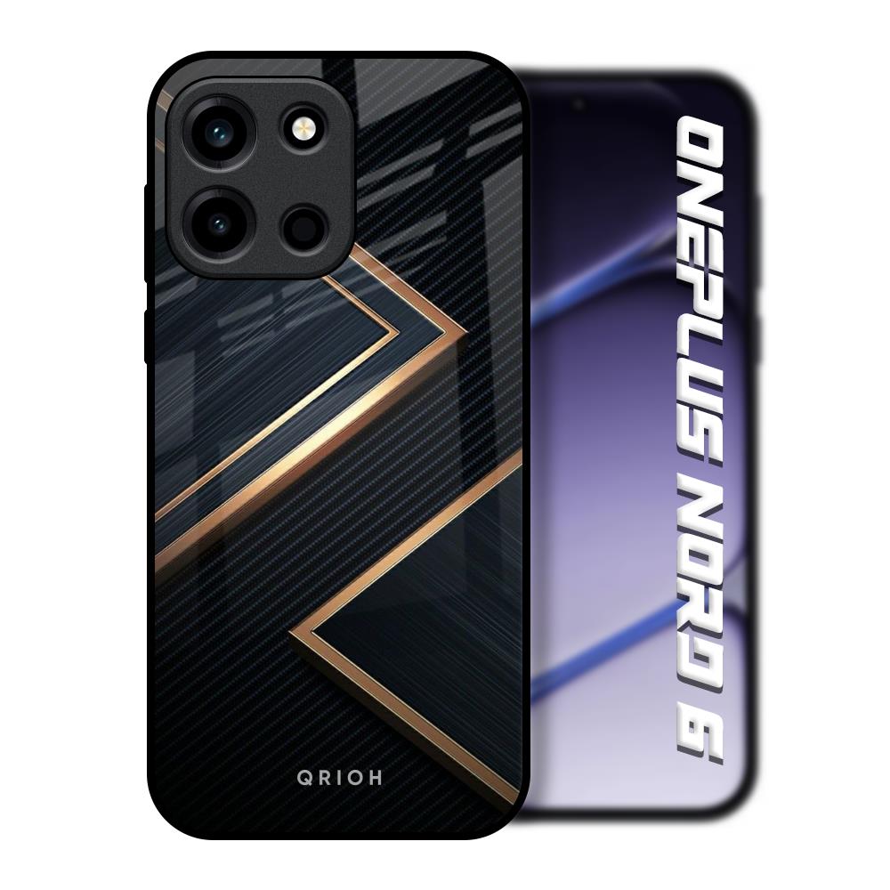 Sleek Golden & Navy OnePlus Nord 6 Glass Back Cover Online