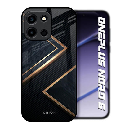 Sleek Golden & Navy OnePlus Nord 6 Glass Back Cover Online