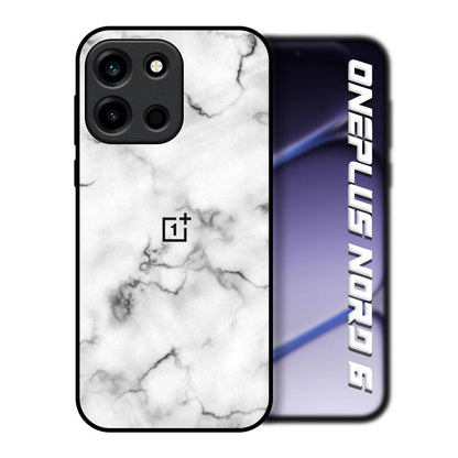 Satin White Marble OnePlus Nord 6 Glass Back Cover Online