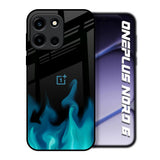 Teal Flames OnePlus Nord 6 Glass Back Cover Online