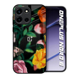 Flowers & Butterfly OnePlus Nord 6 Glass Back Cover Online
