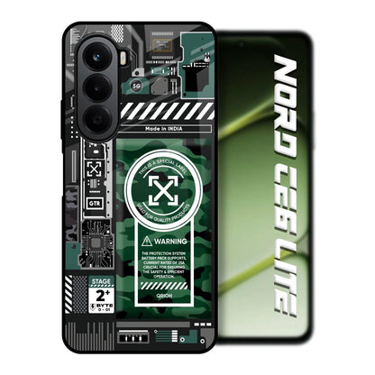 Green Camo Circuit OnePlus Nord CE6 lite Glass Back Cover Online
