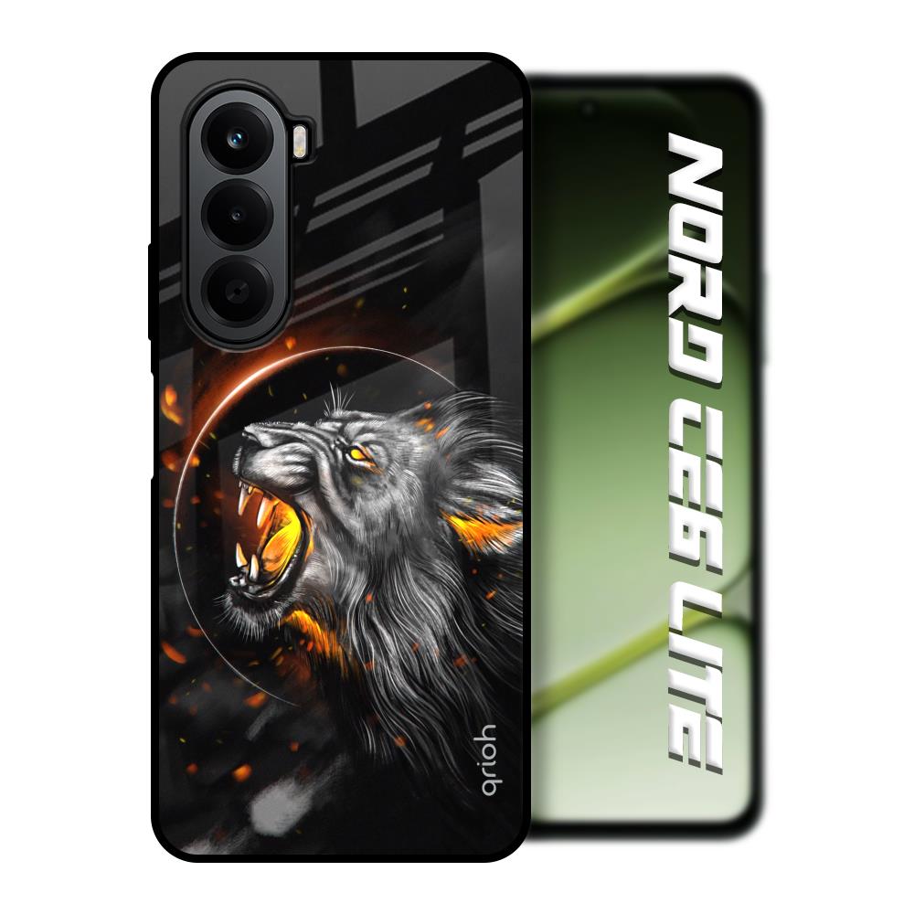 Aggressive Lion OnePlus Nord CE6 lite Glass Back Cover Online