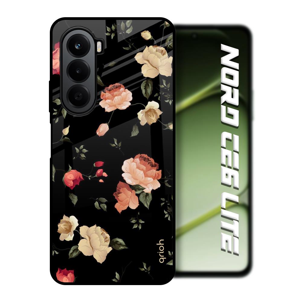 Black Spring Floral OnePlus Nord CE6 lite Glass Back Cover Online