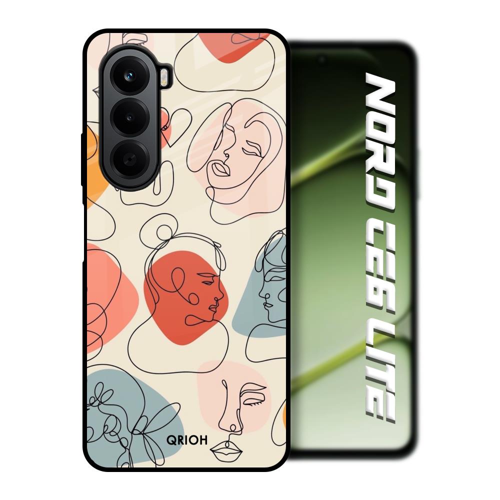 Abstract Faces OnePlus Nord CE6 lite Glass Back Cover Online