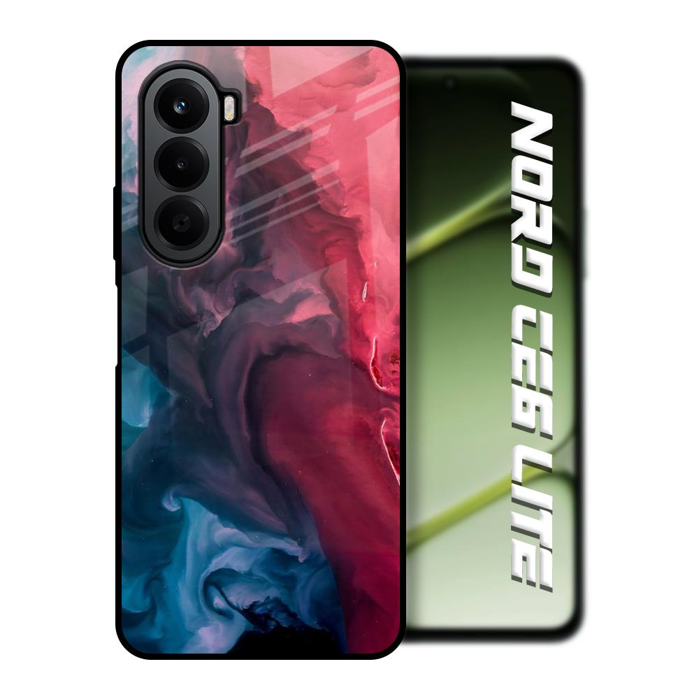 Blue & Red Smoke OnePlus Nord CE6 lite Glass Back Cover Online