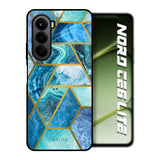 Turquoise Geometrical Marble OnePlus Nord CE6 lite Glass Back Cover Online
