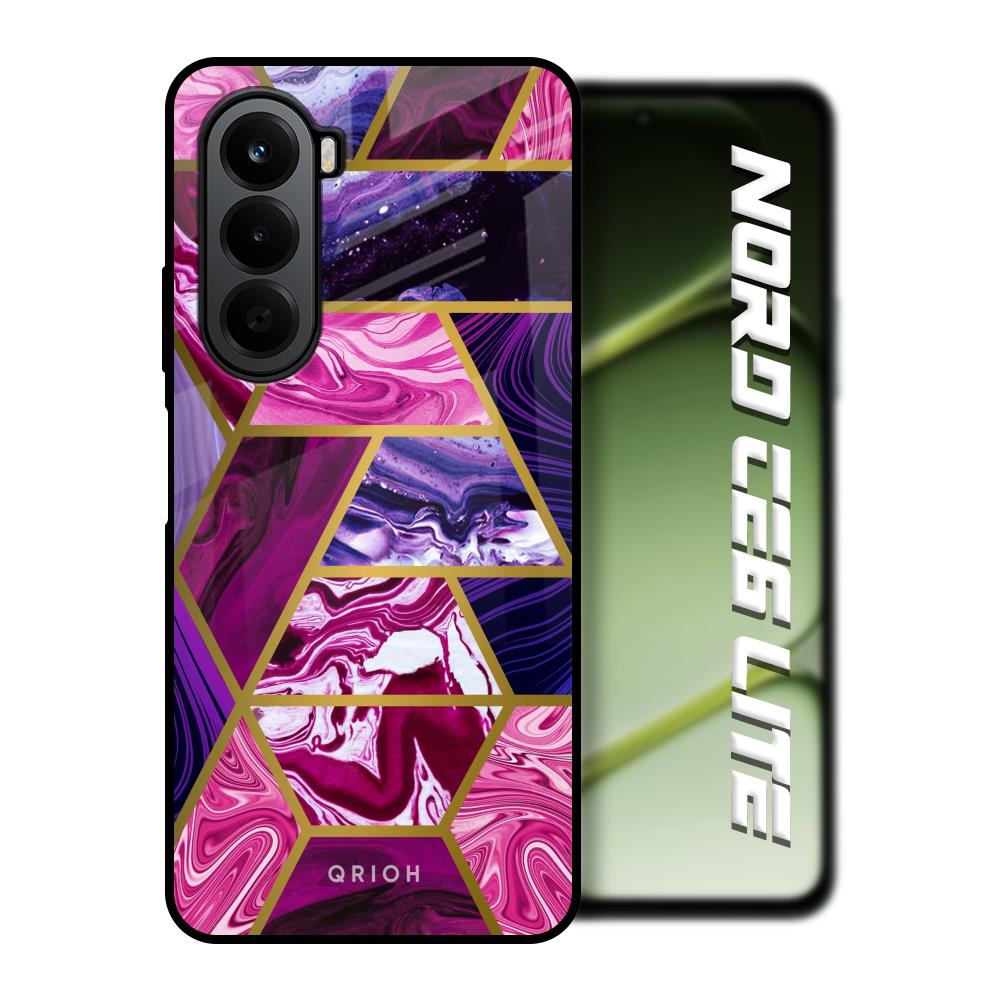 Electroplated Geometric Marble OnePlus Nord CE6 lite Glass Back Cover Online