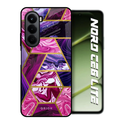 Electroplated Geometric Marble OnePlus Nord CE6 lite Glass Back Cover Online