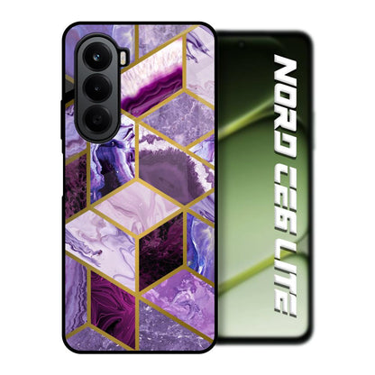 Purple Rhombus Marble OnePlus Nord CE6 lite Glass Back Cover Online