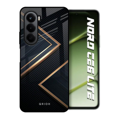 Sleek Golden & Navy OnePlus Nord CE6 lite Glass Back Cover Online