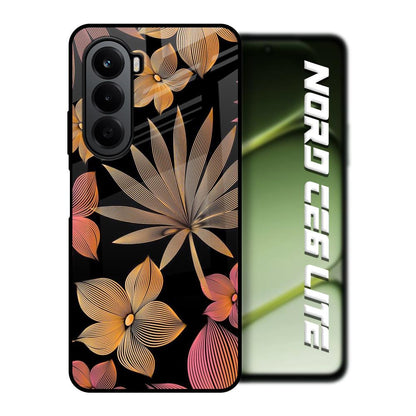 Lines Pattern Flowers OnePlus Nord CE6 lite Glass Back Cover Online