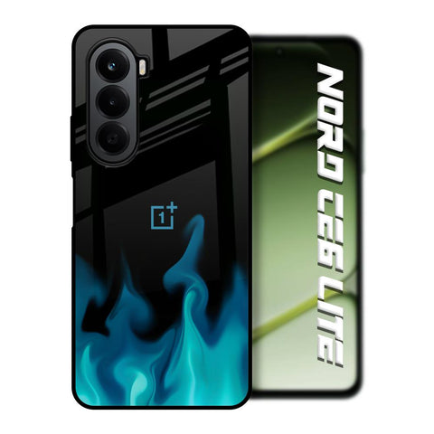 Teal Flames OnePlus Nord CE6 lite Glass Back Cover Online