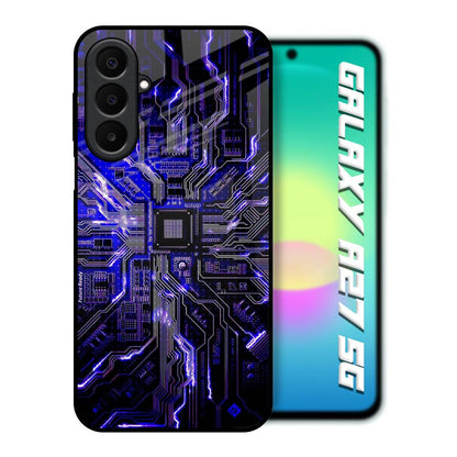 Techno Color Pattern Samsung Galaxy A27 5G Glass Back Cover Online