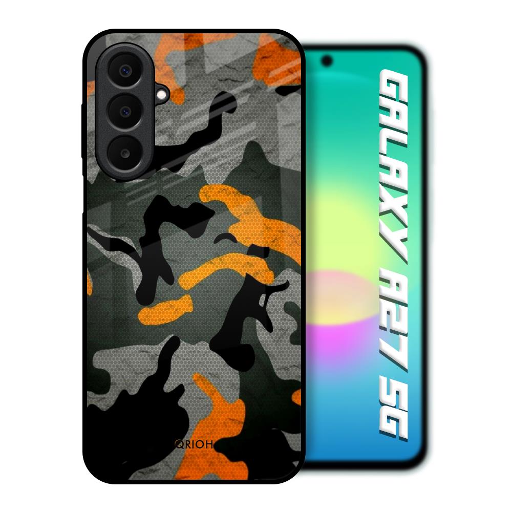 Camouflage Orange Samsung Galaxy A27 5G Glass Back Cover Online