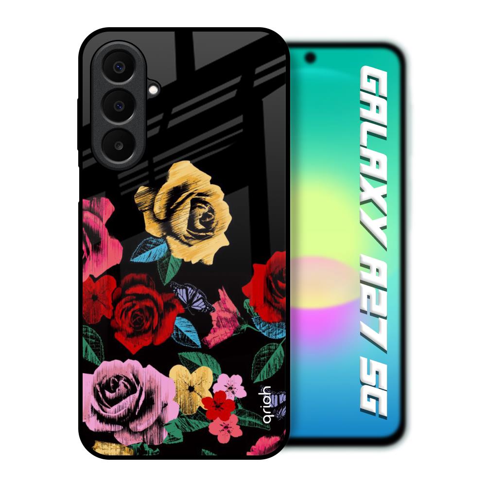 Floral Decorative Samsung Galaxy A27 5G Glass Back Cover Online