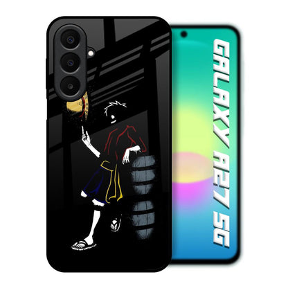 Luffy Line Art Samsung Galaxy A27 5G Glass Back Cover Online