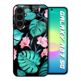 Tropical Leaves & Pink Flowers Samsung Galaxy A27 5G Glass Back Cover Online