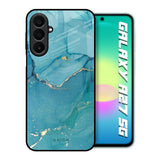 Blue Golden Glitter Samsung Galaxy A27 5G Glass Back Cover Online