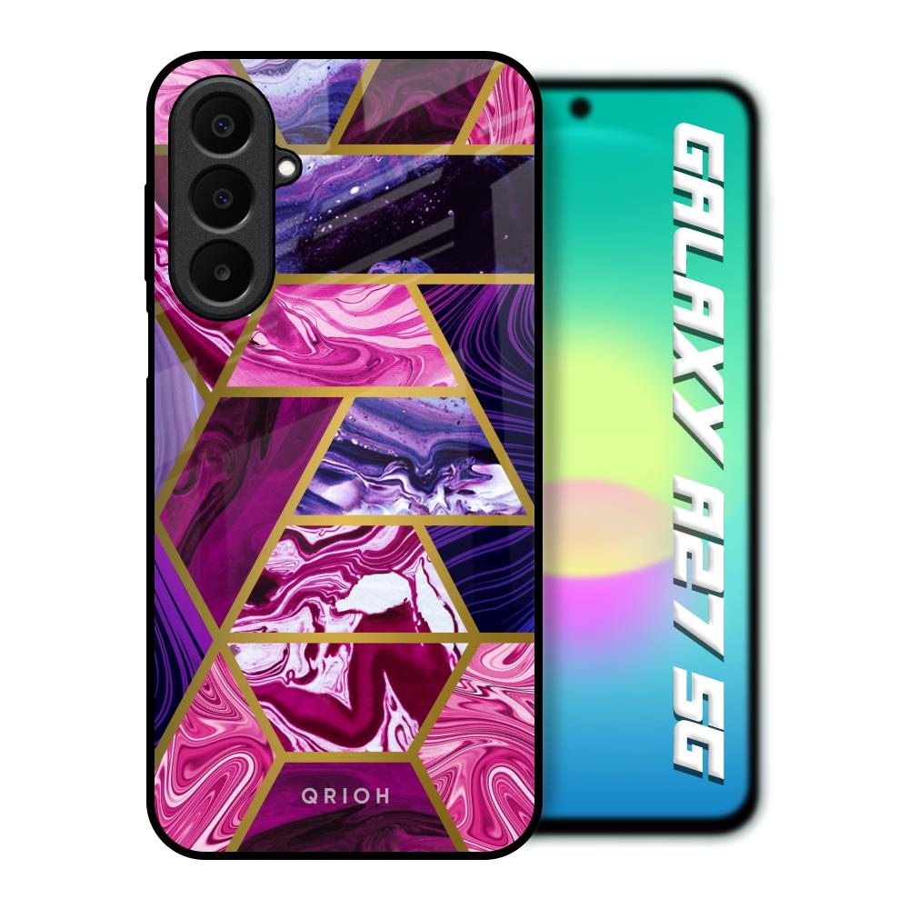 Electroplated Geometric Marble Samsung Galaxy A27 5G Glass Back Cover Online