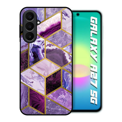 Purple Rhombus Marble Samsung Galaxy A27 5G Glass Back Cover Online