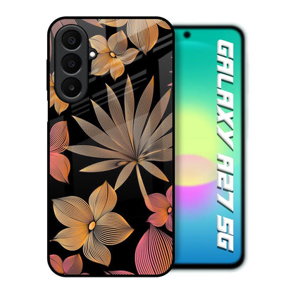 Lines Pattern Flowers Samsung Galaxy A27 5G Glass Back Cover Online