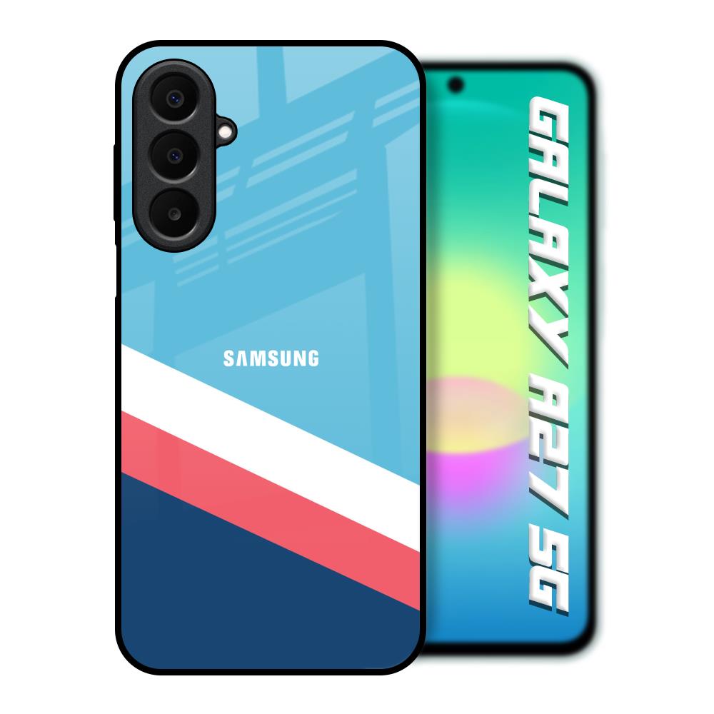 Pink & White Stripes Samsung Galaxy A27 5G Glass Back Cover Online