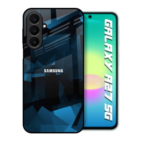 Polygonal Blue Box Samsung Galaxy A27 5G Glass Back Cover Online