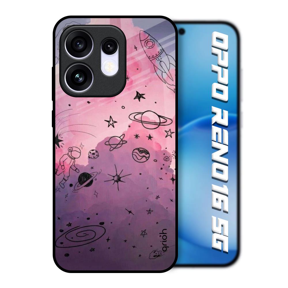 Space Doodles Oppo Reno16 5G Glass Back Cover Online