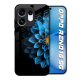 Half Blue Flower Oppo Reno16 5G Glass Back Cover Online