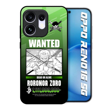 Zoro Wanted Oppo Reno16 5G Glass Back Cover Online