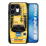 Yellow Racing Car Oppo Reno16 5G Glass Back Cover Online