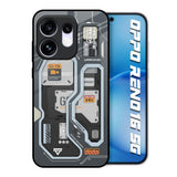 Retro Futuristic Oppo Reno16 5G Glass Back Cover Online