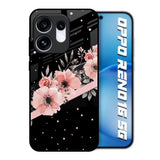 Floral Black Band Oppo Reno16 5G Glass Back Cover Online