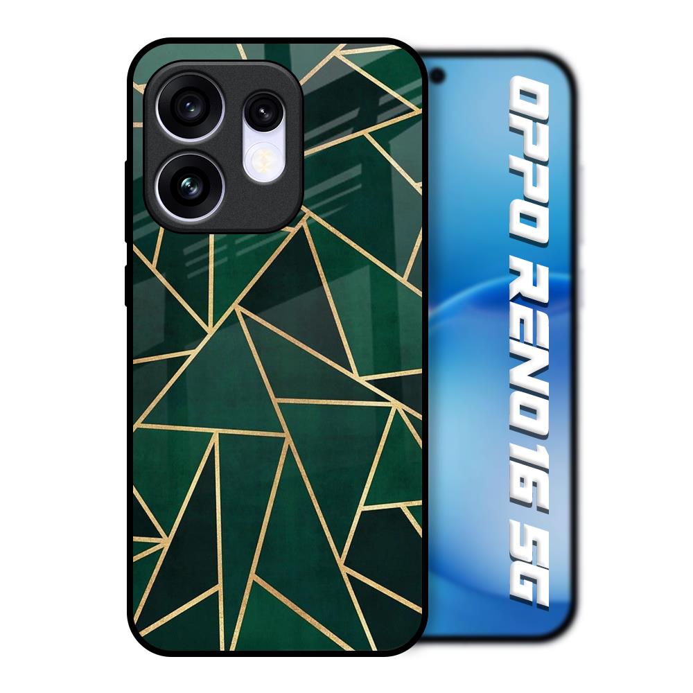 Abstract Green Oppo Reno16 5G Glass Back Cover Online