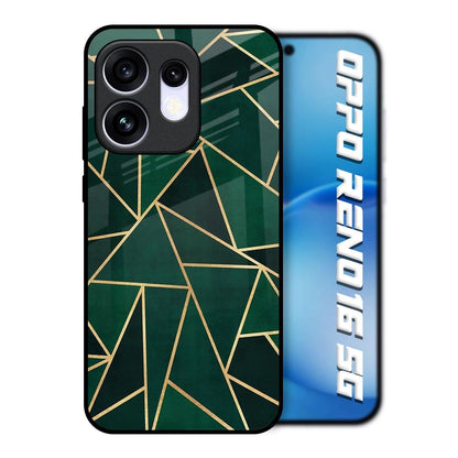 Abstract Green Oppo Reno16 5G Glass Back Cover Online