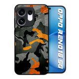 Camouflage Orange Oppo Reno16 5G Glass Back Cover Online