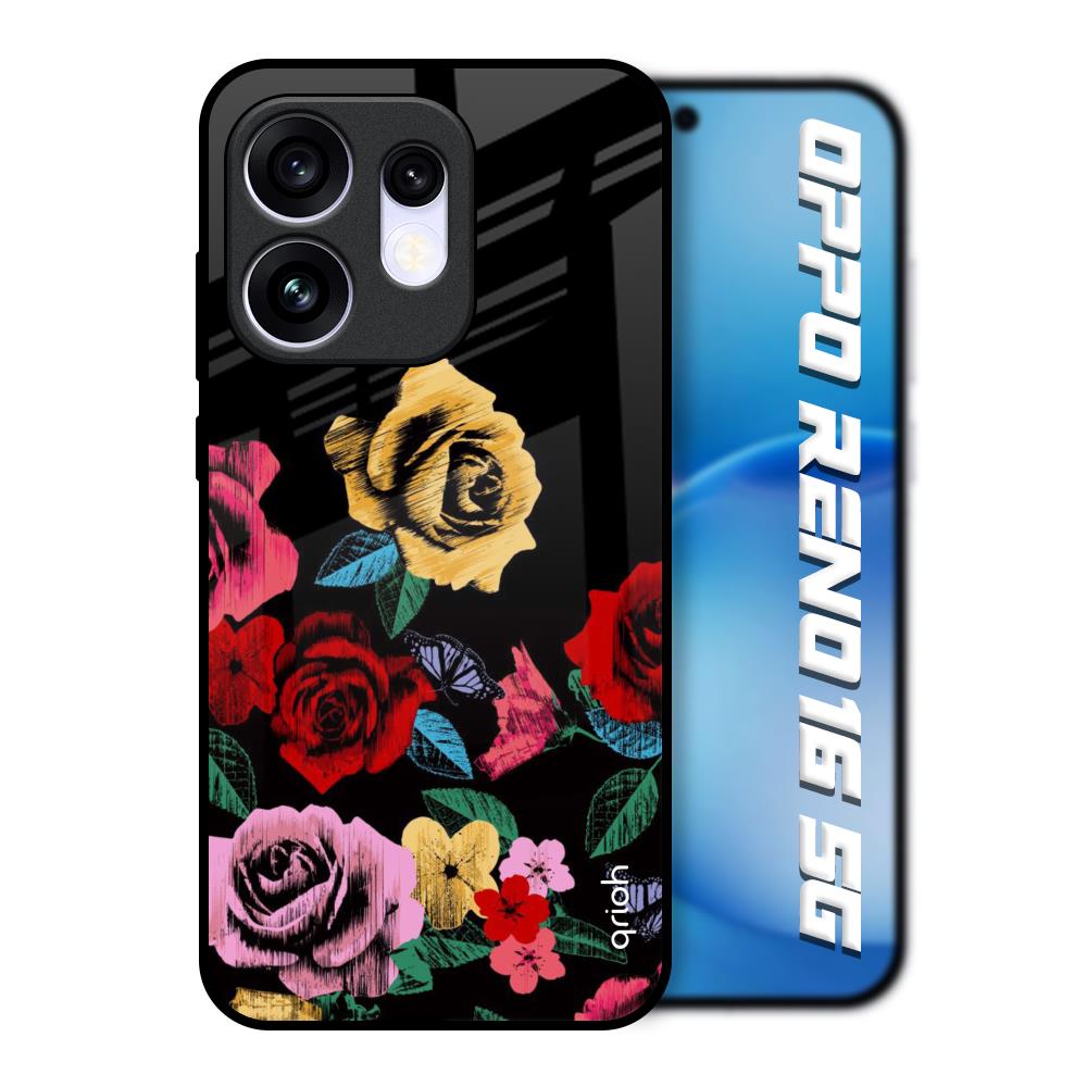 Floral Decorative Oppo Reno16 5G Glass Back Cover Online