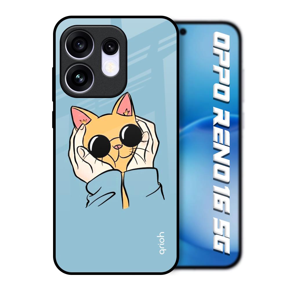 Adorable Cute Kitty Oppo Reno16 5G Glass Back Cover Online