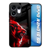 Red Angry Lion Oppo Reno16 5G Glass Back Cover Online